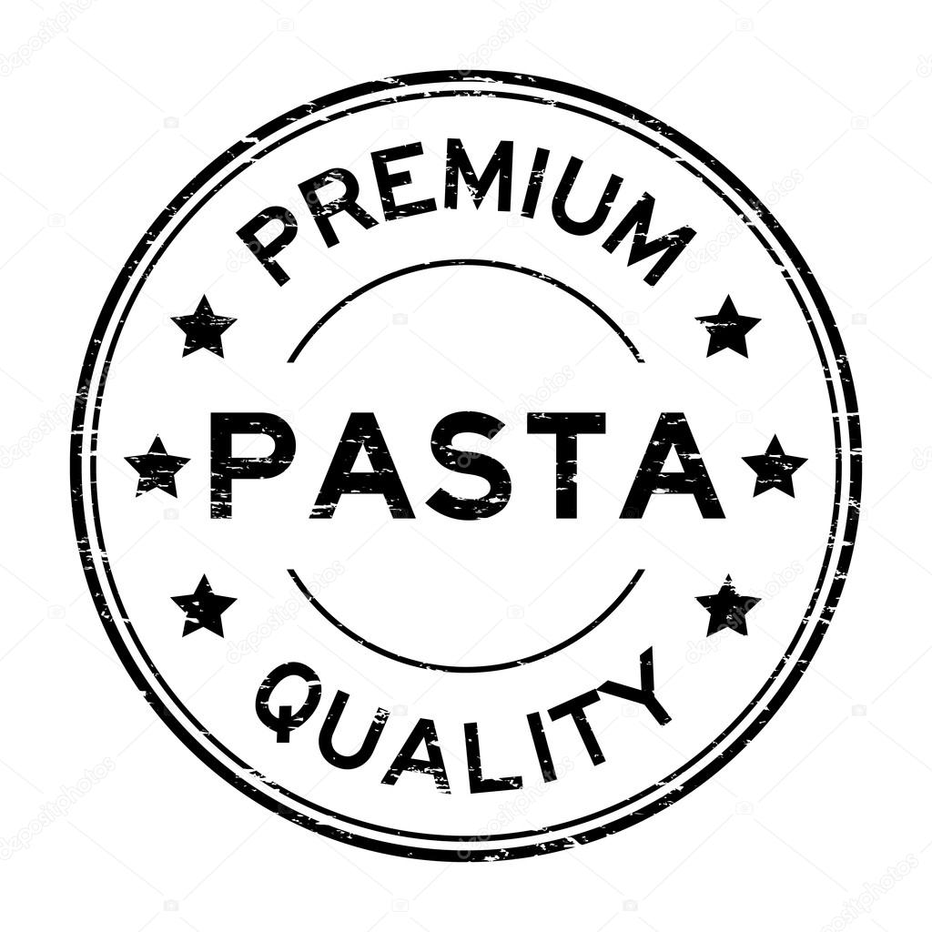 Grunge black round premium quality pasta rubber stamp