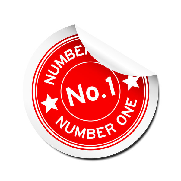 Peel off round red number one sticker