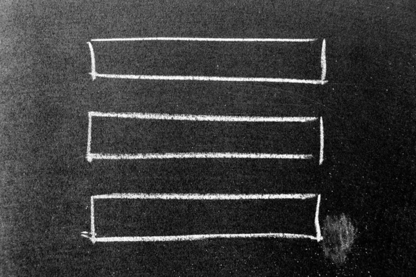 Рисунок Белым Мелом Форме Квадрата Баннера Фоне Черной Доски — стоковое фото