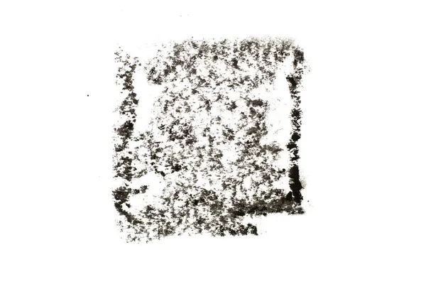 Schwarze Ölpastellzeichnung Quadratischer Oder Rechteckiger Form Auf Weißem Papiergrund — Stockfoto