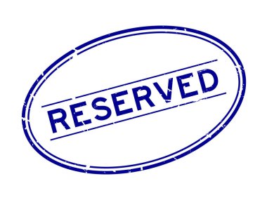 Grunge mavi kelime oval lastik mühür beyaz arka planda