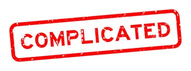 Grunge kırmızı karmaşık kelime kare lastik mühür beyaz arka planda