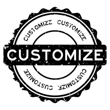 Grunge beyaz arkaplanda kelime yuvarlak lastik mühür damgasını özelleştir