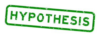 Grunge yeşil hipotez kelime kare kauçuk mühür beyaz arka planda