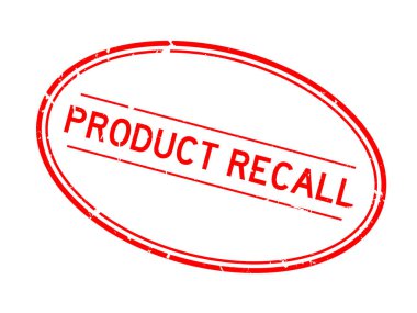 Grunge kırmızı ürünü beyaz arka planda oval lastik mühür sözcüğünü anımsa