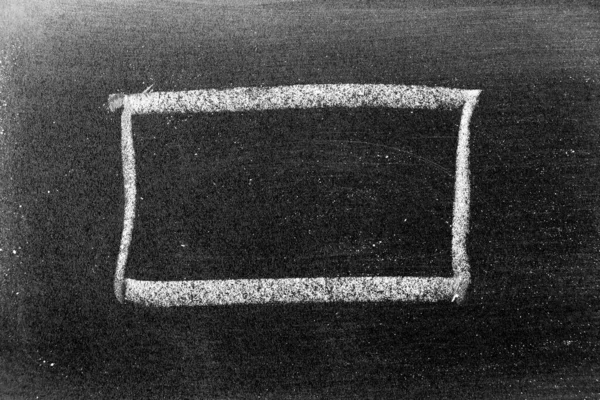 Λευκό Σχέδιο Χέρι Κιμωλία Τετράγωνο Banner Σχήμα Μαύρο Φόντο Του — Φωτογραφία Αρχείου
