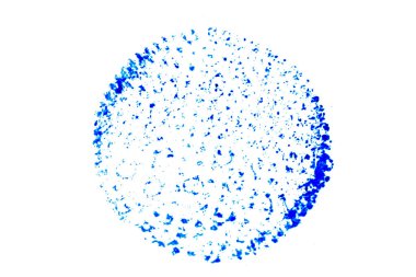 Yuvarlak şekilli mavi mürekkep. Pul ya da çerçeve olarak desenlendirilmiş.