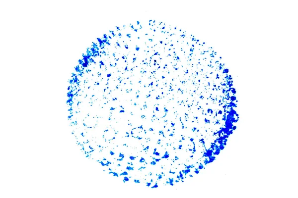 Μπλε Χρώμα Μελάνι Στρογγυλό Σχήμα Υφή Φόντο Σφραγίδα Πλαίσιο Αντίγραφο — Φωτογραφία Αρχείου