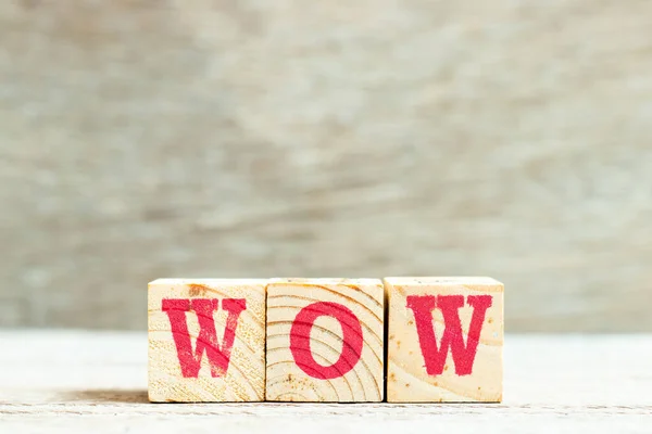 Alphabet Letter Word Wow Wood Background — Stock Photo, Image