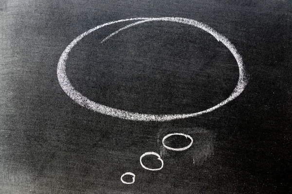 Beyaz Renkli Tebeşir Çizimi Yuvarlak Düşünce Baloncuğu Konuşma Şekli Siyah — Stok fotoğraf