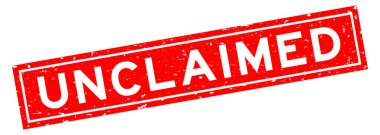 Grunge kırmızı sahipsiz sözcük kare mühür beyaz arka planda