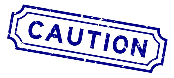 Grunge Blaue Warnung Wort Gummidichtung Stempel Auf Weißem Hintergrund — Stockvektor