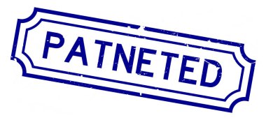 Grunge mavi kelime kauçuk iş mührü beyaz arka planda