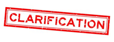 Grunge kırmızı açıklama kelime kare kauçuk mühür beyaz arka planda