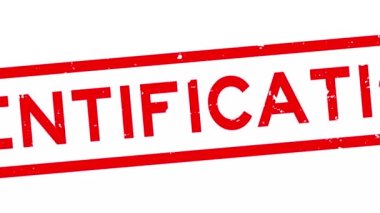 Grunge kırmızı tanımlama sözcüğü kare kauçuk mühür beyaz arkaplanda yakınlaştır