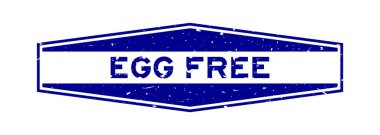 Grunge mavi yumurta ücretsiz kelime altıgen lastik mühür beyaz arka planda