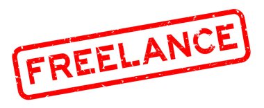 Grunge kırmızı serbest kelime kare kauçuk mühür beyaz arka planda