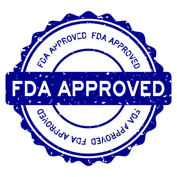 Grunge Blue Fda Abreviatura Food Drug Administration Aprobó Palabra Sello — Vector de stock