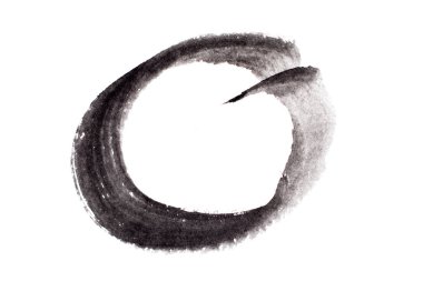 Yuvarlak çalılıklarda siyah renk suluboya çizimi veya beyaz kağıt arka planda pankart şekli