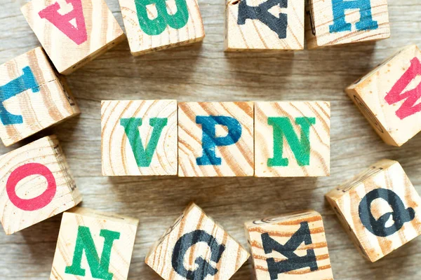 Abecední Blok Písmen Slově Vpn Zkratka Virtuální Privátní Sítě Jinou — Stock fotografie