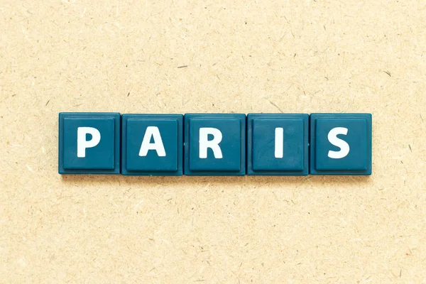 Alfabeto Telha Letra Palavra Paris Fundo Madeira — Fotografia de Stock