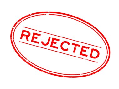 Grunge kırmızı kelime oval lastik mühür beyaz arka planda