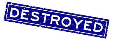 Grunge blue beyaz arkaplanda sözlük kauçuk mühür izini yok etti