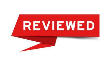 Beyaz arkaplanda kırmızı renkli sözcüklerle yazılmış kağıt konuşma pankartı (Vektör)