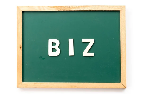 Alphabet Buchstabe Wort Biz Abkürzung Für Business Tafel Auf Weißem — Stockfoto
