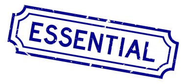 Grunge mavi kelime kauçuk iş mührü beyaz arka planda