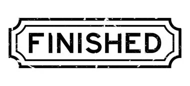 Grunge siyah sözcüğü bitirdiğinde beyaz arka planda kauçuk mühür damgası