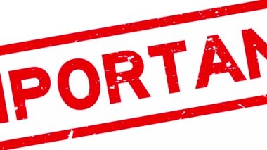 Grunge kırmızı önemli kelime kare kauçuk mühür beyaz arkaplanda yakınlaştır