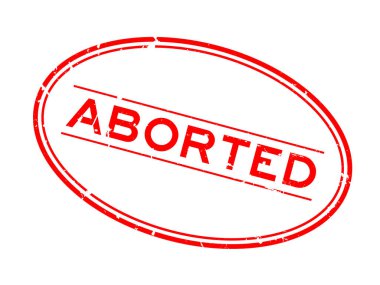 Grunge kırmızı kelime oval lastik mühür beyaz arka planda iptal