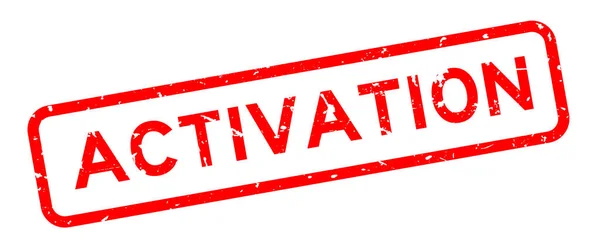 Grunge kırmızı aktifleştirme kelime kare kauçuk mühür beyaz arka groun üzerinde