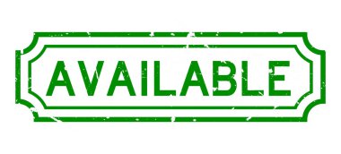 Grunge yeşil kelime: Kauçuk iş mührü beyaz arka planda