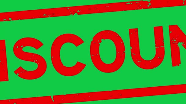 Grunge Rouge Discount Mot Caoutchouc Sceau Timbre Sur Fond Blanc — Video