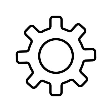 Beyaz arkaplanda siyah renk çizgisi veya çark simgesi