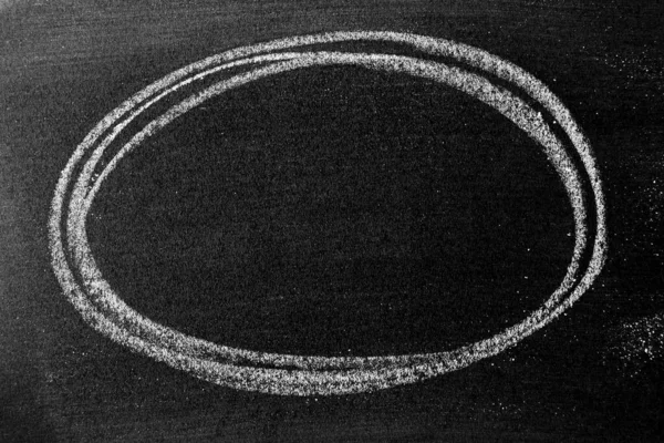 White chalk hand drawing as circle shape on blackboard or chalkboard background with copy space