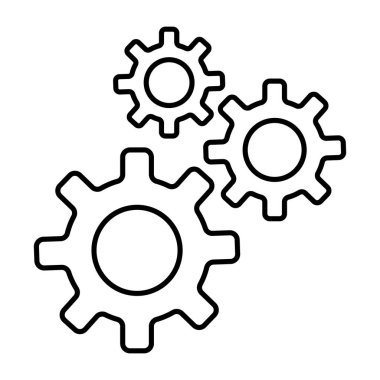 Beyaz arkaplanda siyah renk çizgisi veya çark simgesi