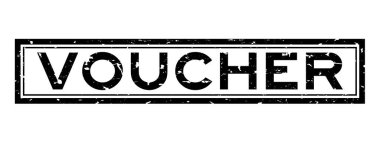 Grunge siyah kupon kelime kare kauçuk mühür beyaz arka planda