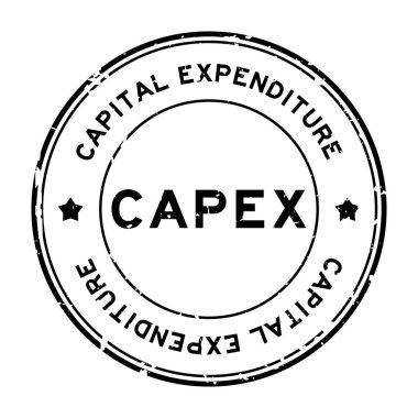 Grunge siyah CAPEX Capital Harcama kelimesi beyaz arkaplanda lastik mühür damgası
