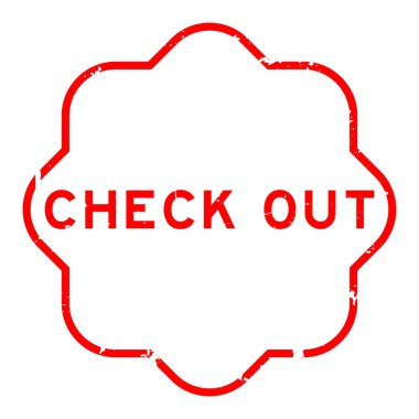 Grunge kırmızısı beyaz arka planda lastik mühür sözcüğünü kontrol et.