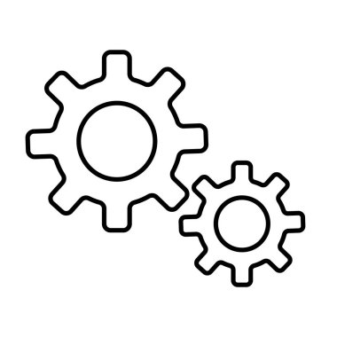 Beyaz arkaplanda siyah renk çizgisi veya çark simgesi