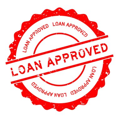 Grunge kırmızı krediyle onaylandı beyaz arka planda lastik mühür damgası