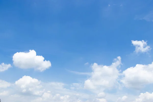 Clear blue color sky with white cloud background