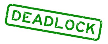 Grunge yeşil çıkmazlı sözcük kare beyaz arka planda kauçuk mühür