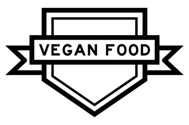 Beyaz arka planda vejetaryen yemeği yazan klasik siyah Pentagon etiketli pankart