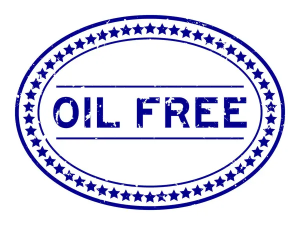 Grunge Blue Oil Free Word Oval Rubber Seal Stamp Auf — Stockvektor