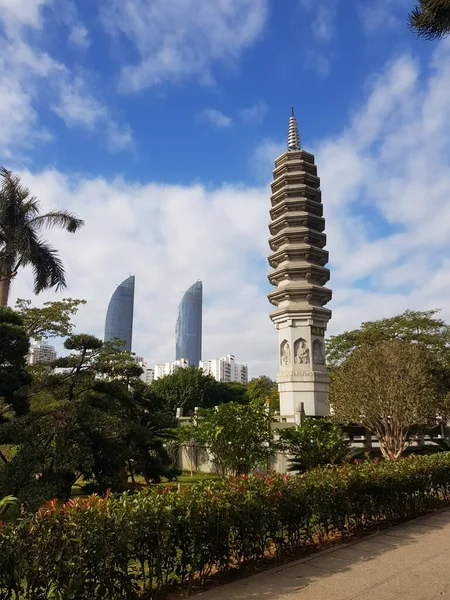 Xiamen China November 2019 Steinpagode Des Nanputuo Tempels Mit Blauem — Stockfoto