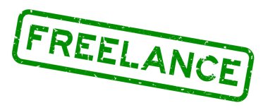 Grunge yeşil serbest kelime kare kauçuk mühür beyaz arka planda